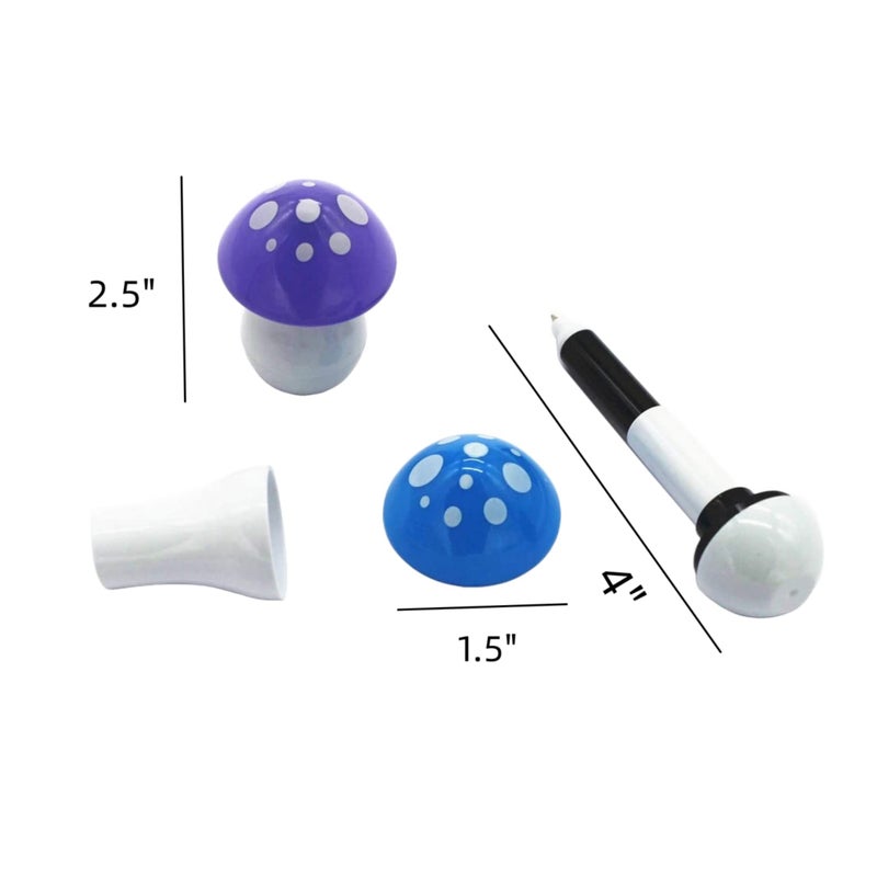 SWTOOL 30pcs Mushroom Ballpoint Pen Cute Cartoon Retractable Ball Pen (Random Color) - Image 2